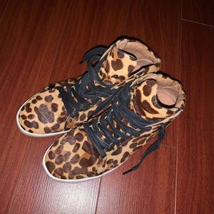 Joie high top leopard sneaker.
